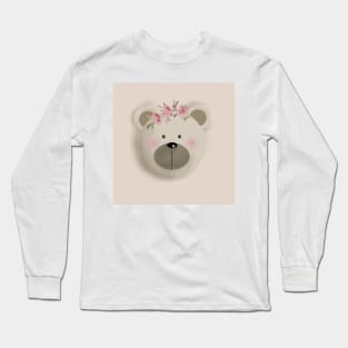 Kawai Bear - Beige Color Long Sleeve T-Shirt